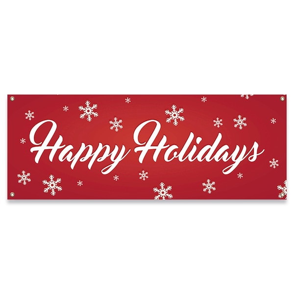 Signmission Happy Holidays Banner Concession Stand Food Truck Single Sided B-30085 - main